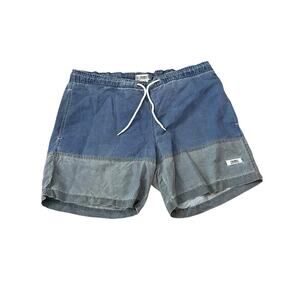 Trunks Surf & Swim Co. Men's Blue & Gray Oxford Swimming Trunks Shorts Size M